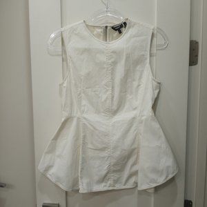 Theory Womens White Sleeveless Blouse Size M
